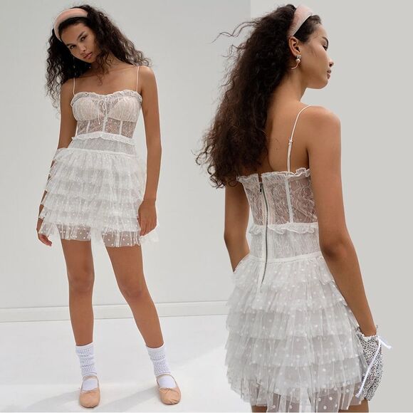 For Love And Lemons Dresses & Skirts - NWT For Love & Lemons Jules Mini Dress in White